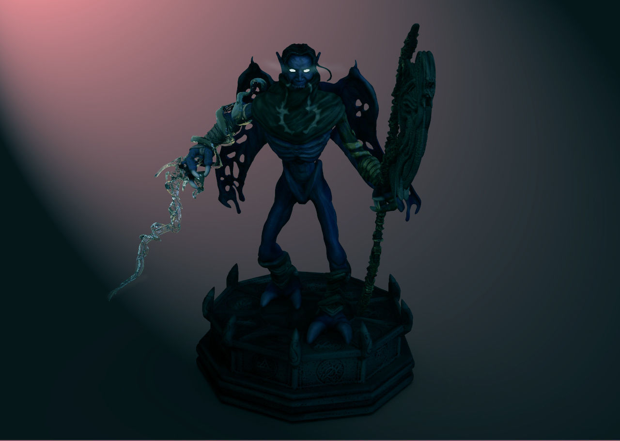 Raziel 3D print model statue of demon holding sword Free 3D print model_9