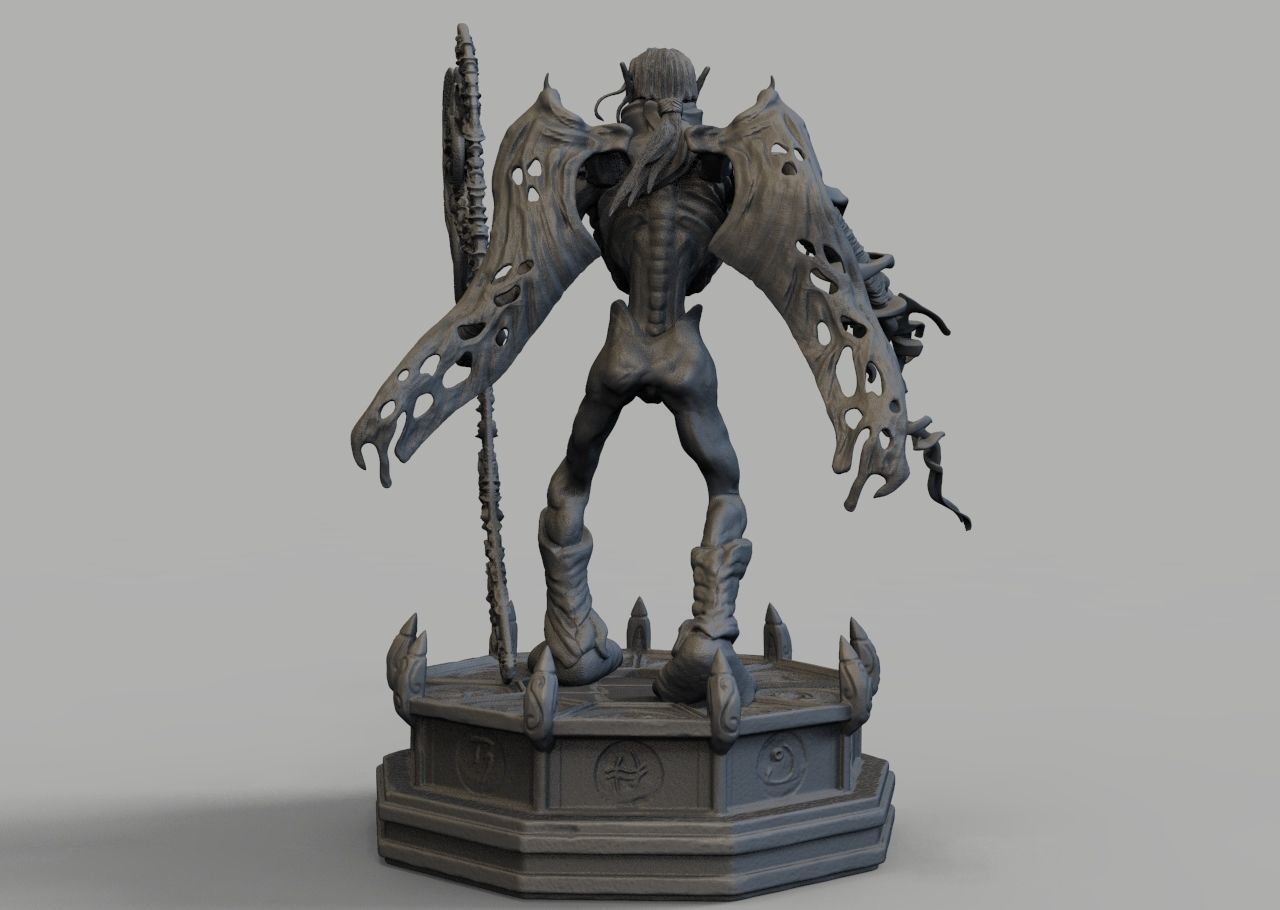 Raziel 3D print model statue of demon holding sword Free 3D print model_5