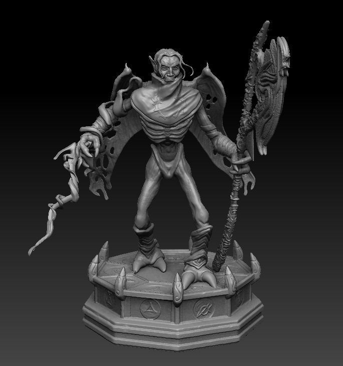 Raziel 3D print model statue of demon holding sword Free 3D print model_10