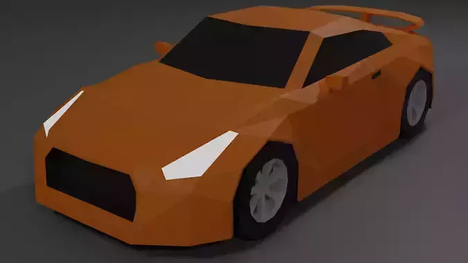 Low poly nissan gtr r35
