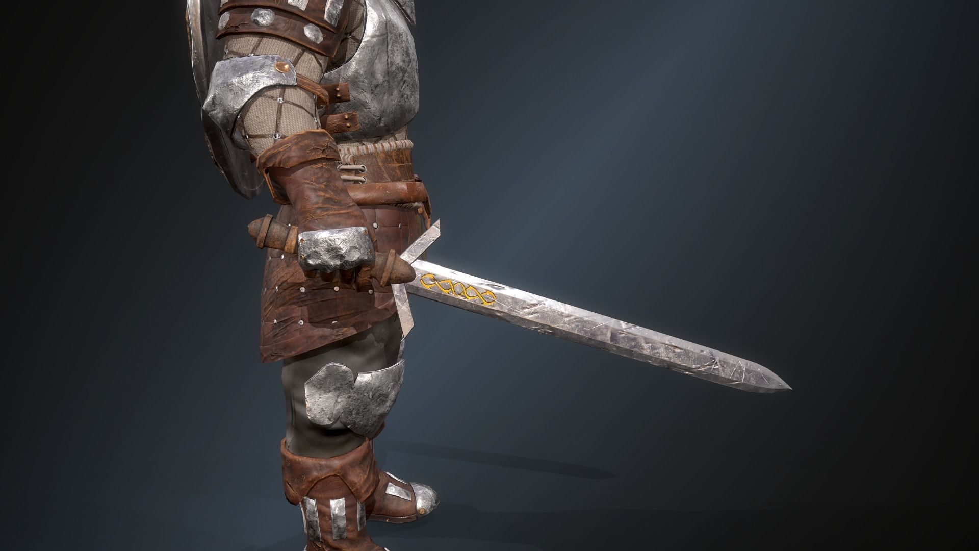 Warrior 3 Low-poly 3D model_8