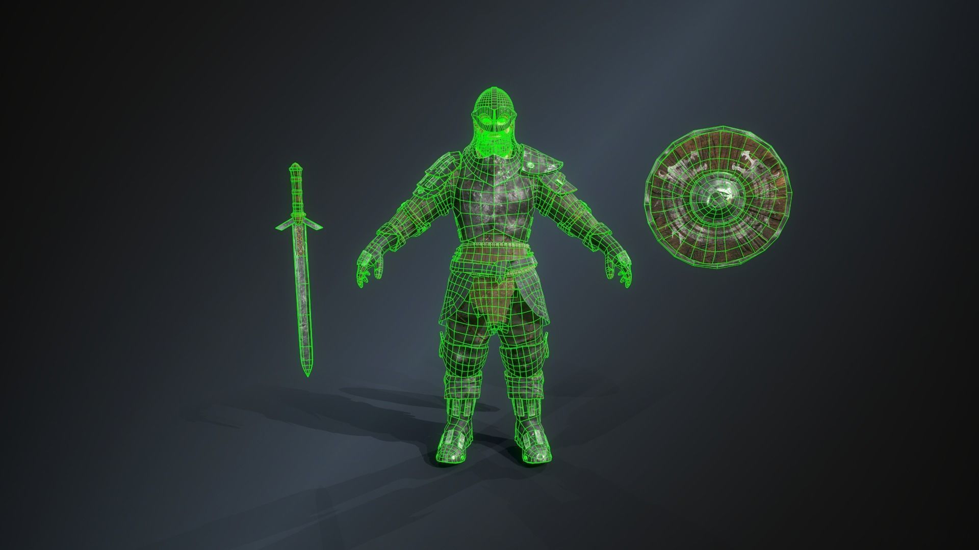 Warrior 3 Low-poly 3D model_9