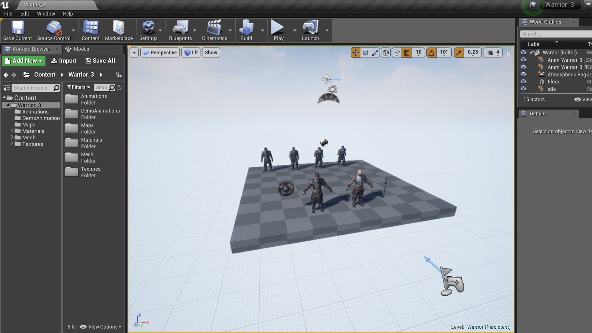 Warrior 3 Low-poly 3D model_16