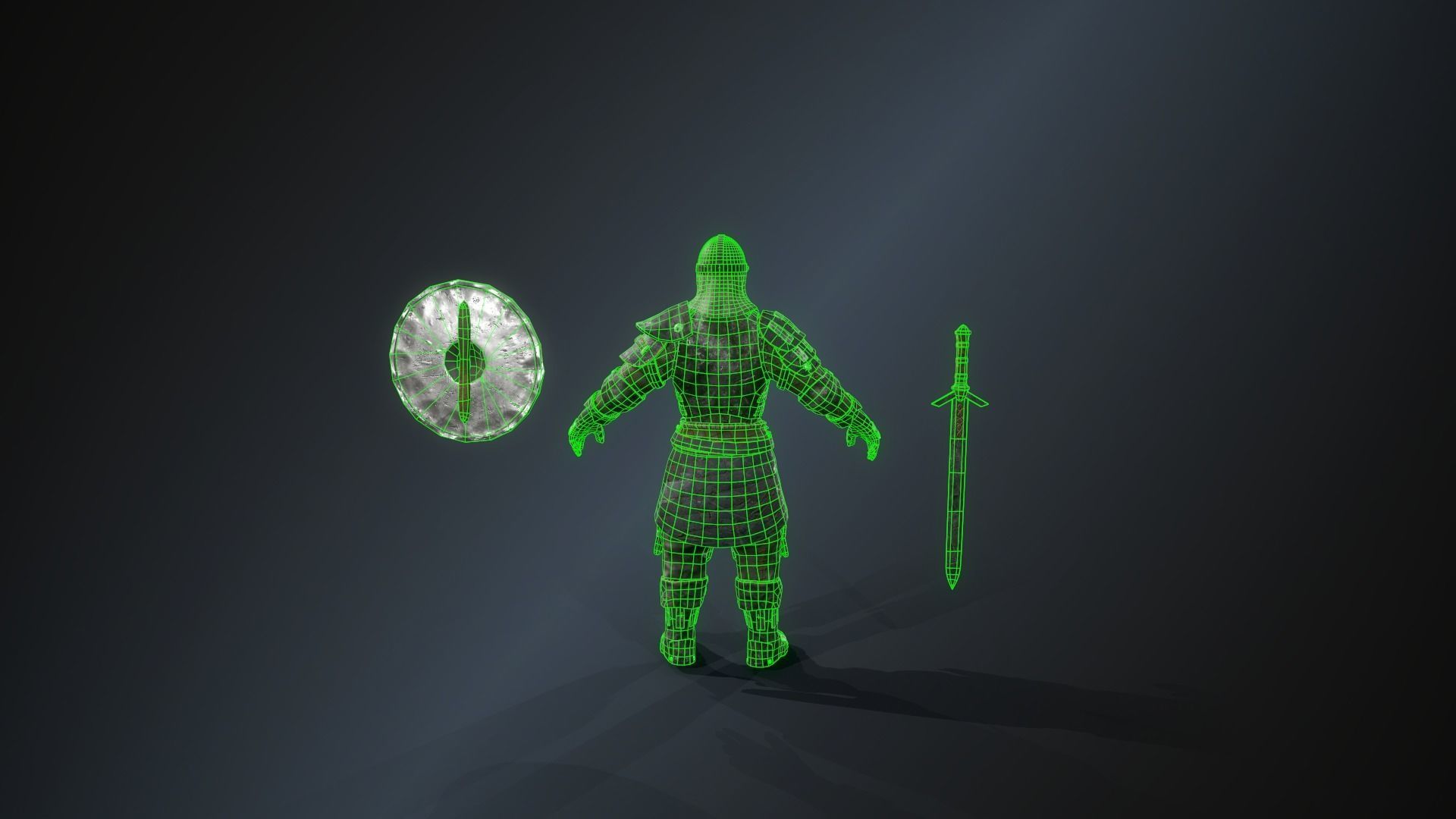 Warrior 3 Low-poly 3D model_10