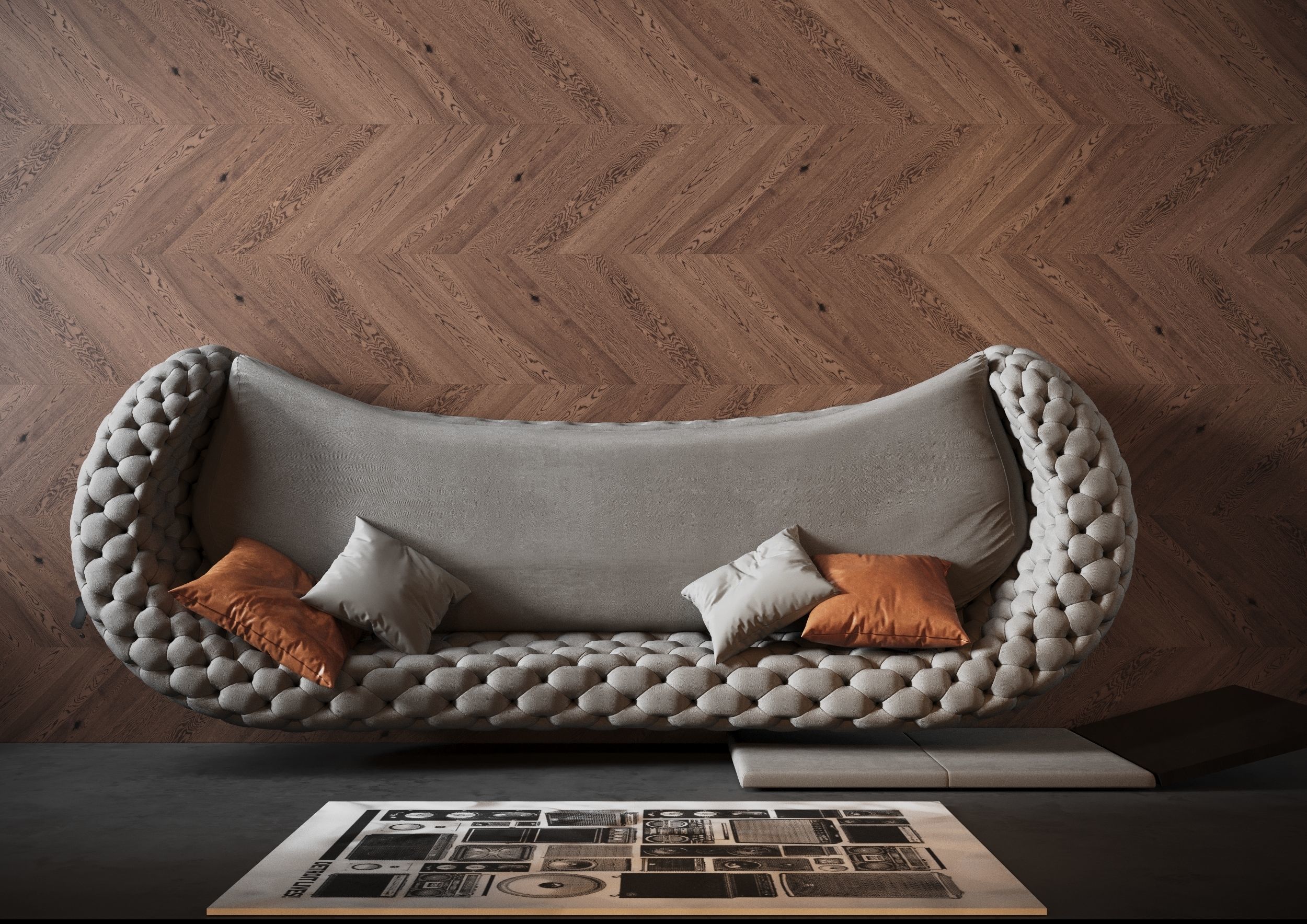 dark living room scene  3D model_2