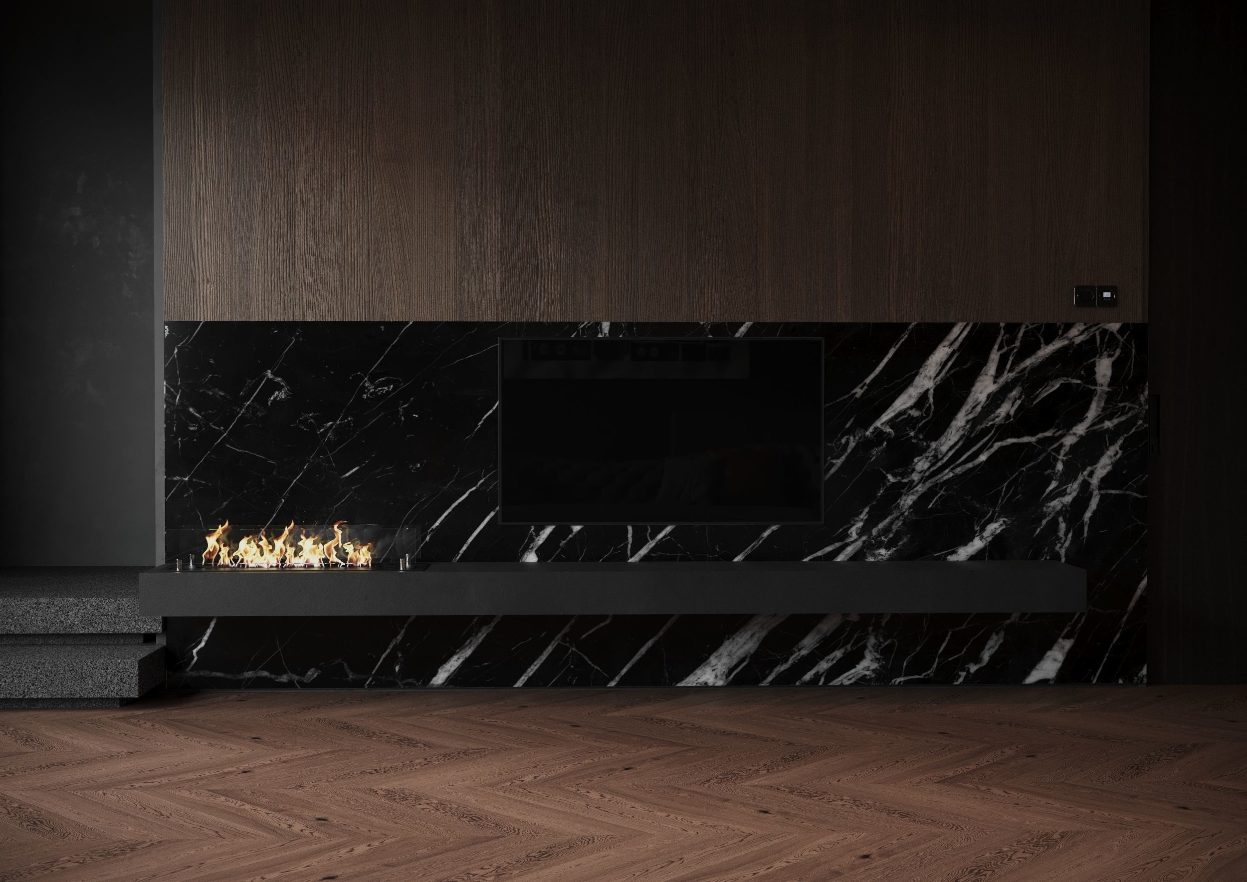 dark living room scene  3D model_7