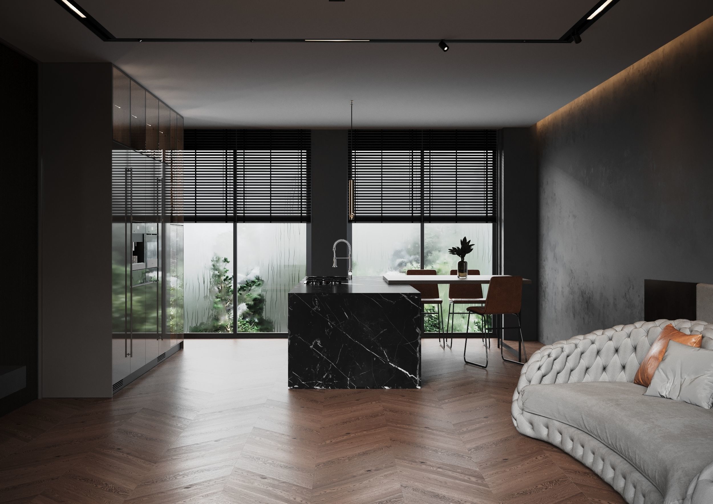 dark living room scene  3D model_1