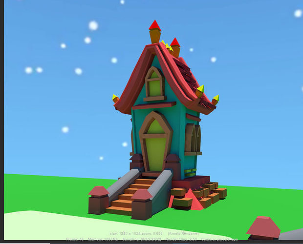 house with stairs and roof Low-poly 3D model