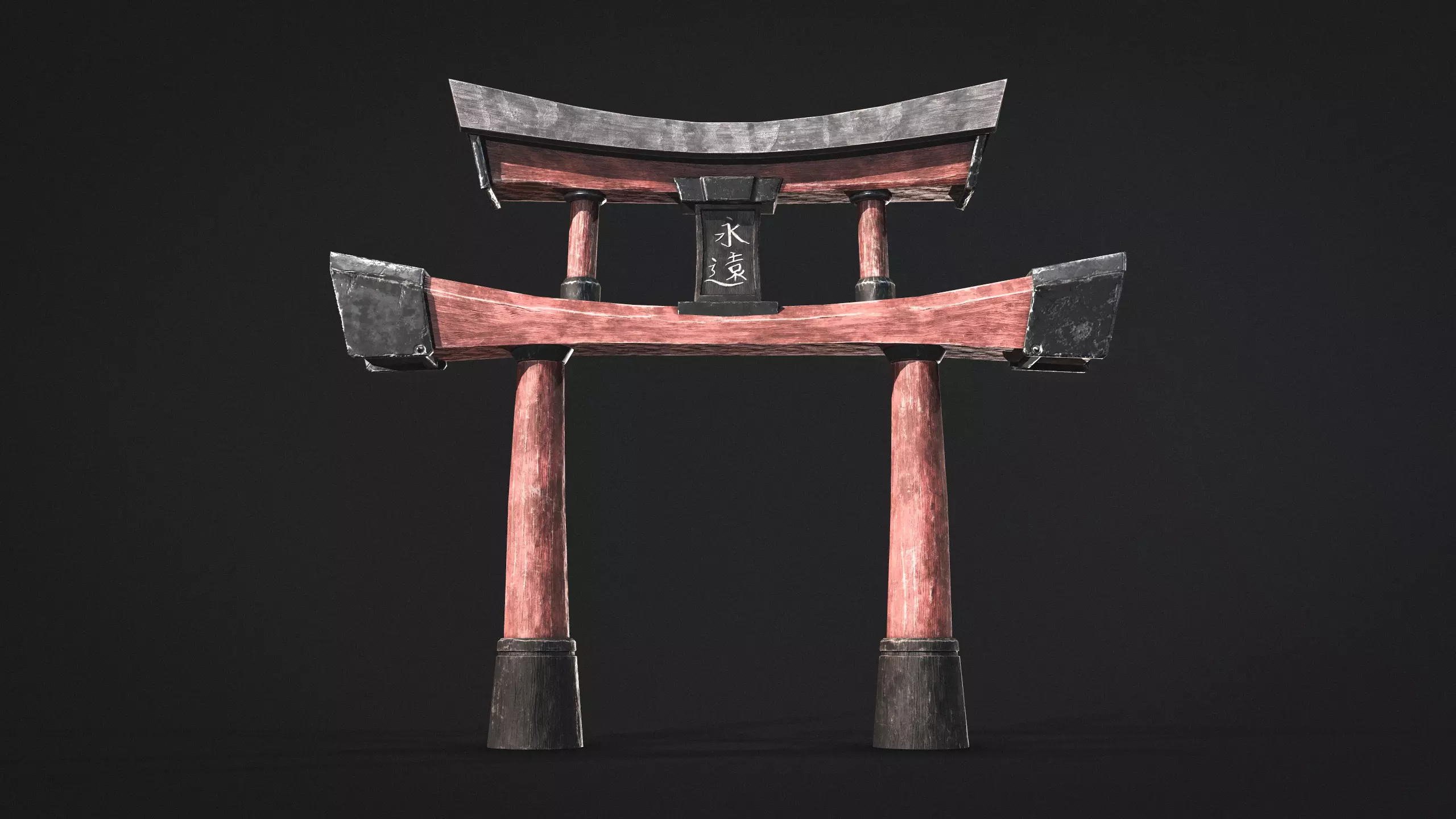 Torii Gate Low-poly 3D model_0
