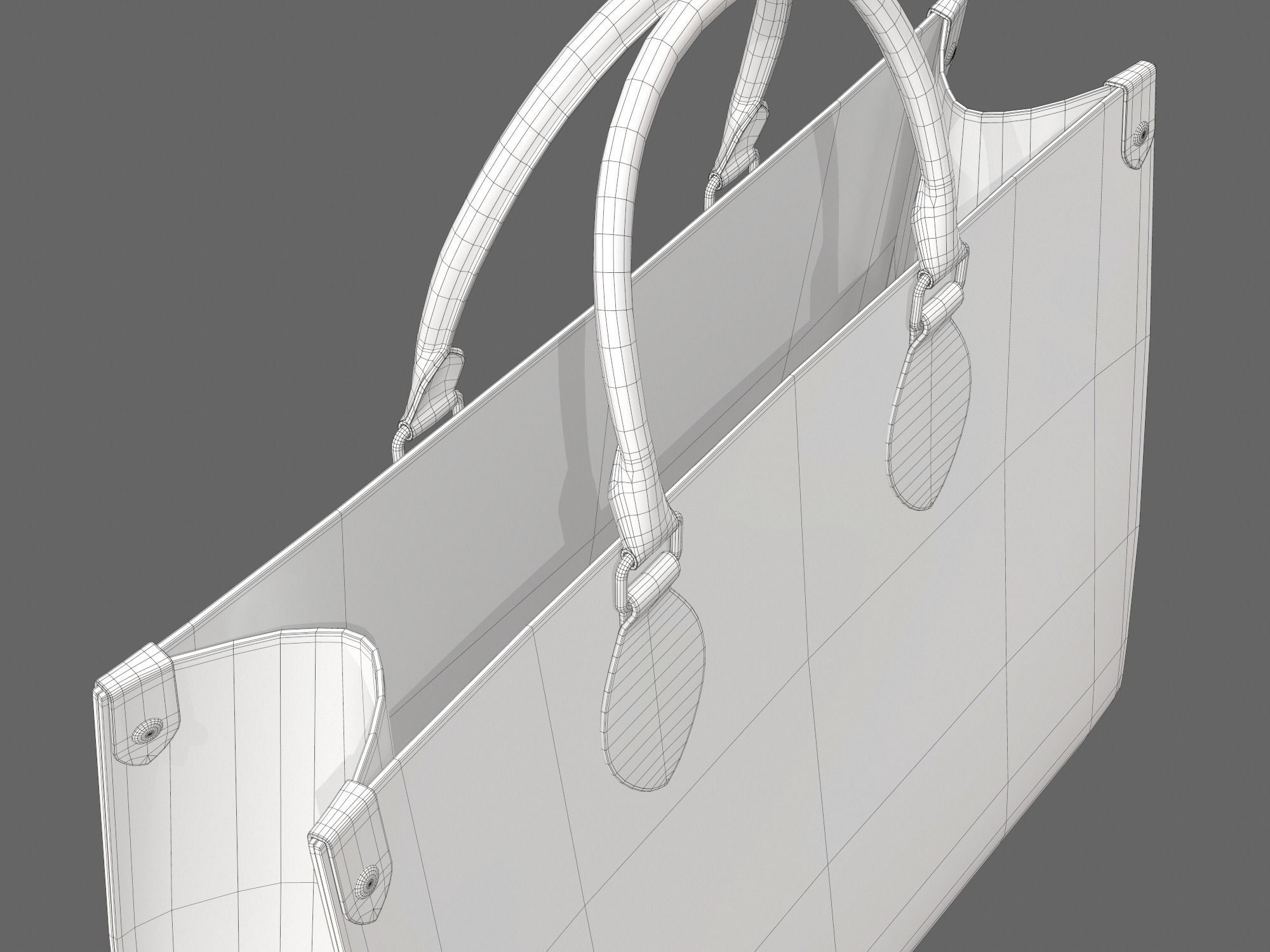 Louis Vuitton Bag Onthego Giant Monogram Gold White Low-poly 3D model_22