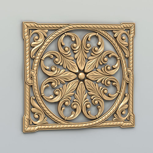 Carved decor central 018 3D model
