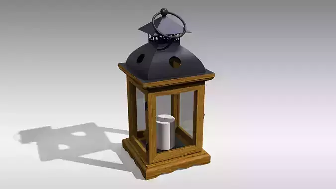 Wood Lantern 04 Low-poly 3D model