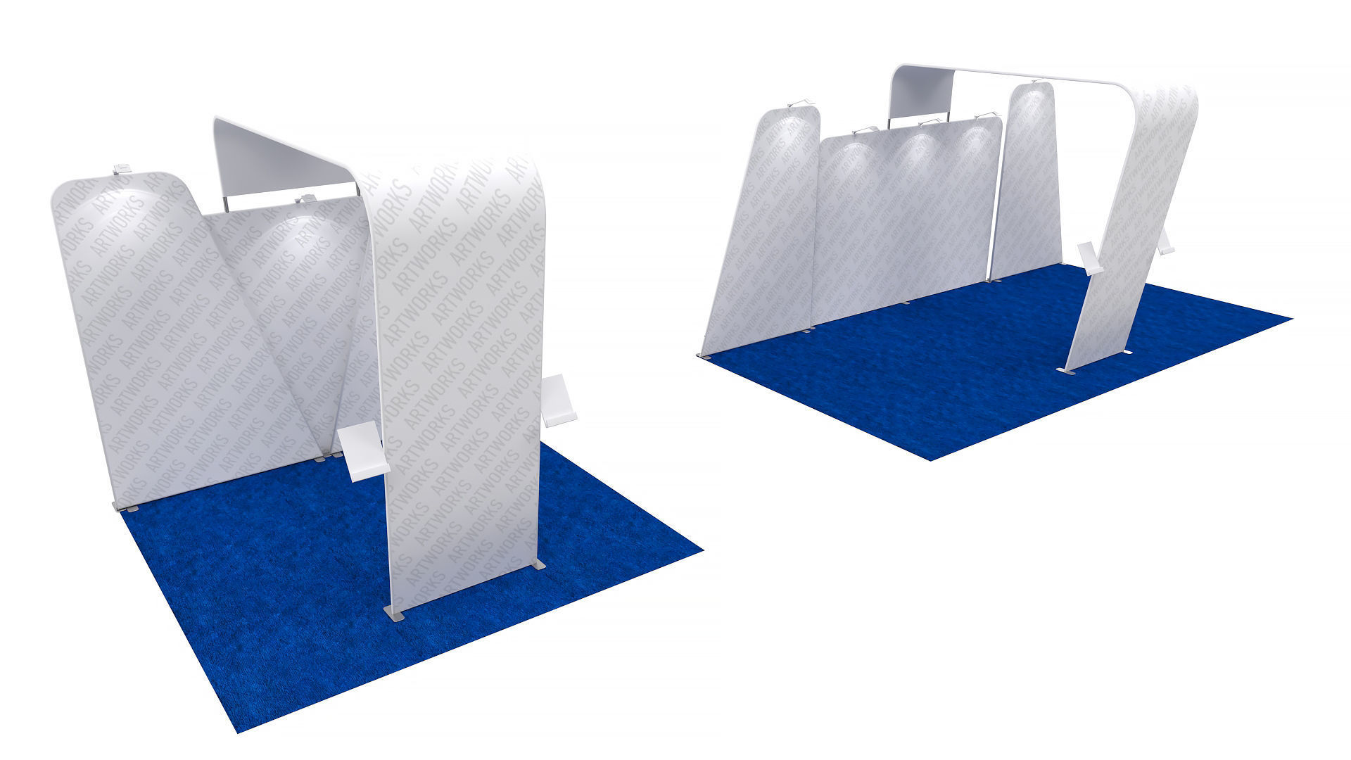 Exhibition booth 10x10ft to 10x20ft trasformer 3DM005 3D model_5