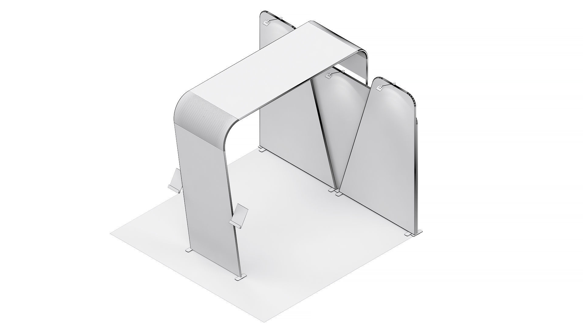 Exhibition booth 10x10ft to 10x20ft trasformer 3DM005 3D model_8