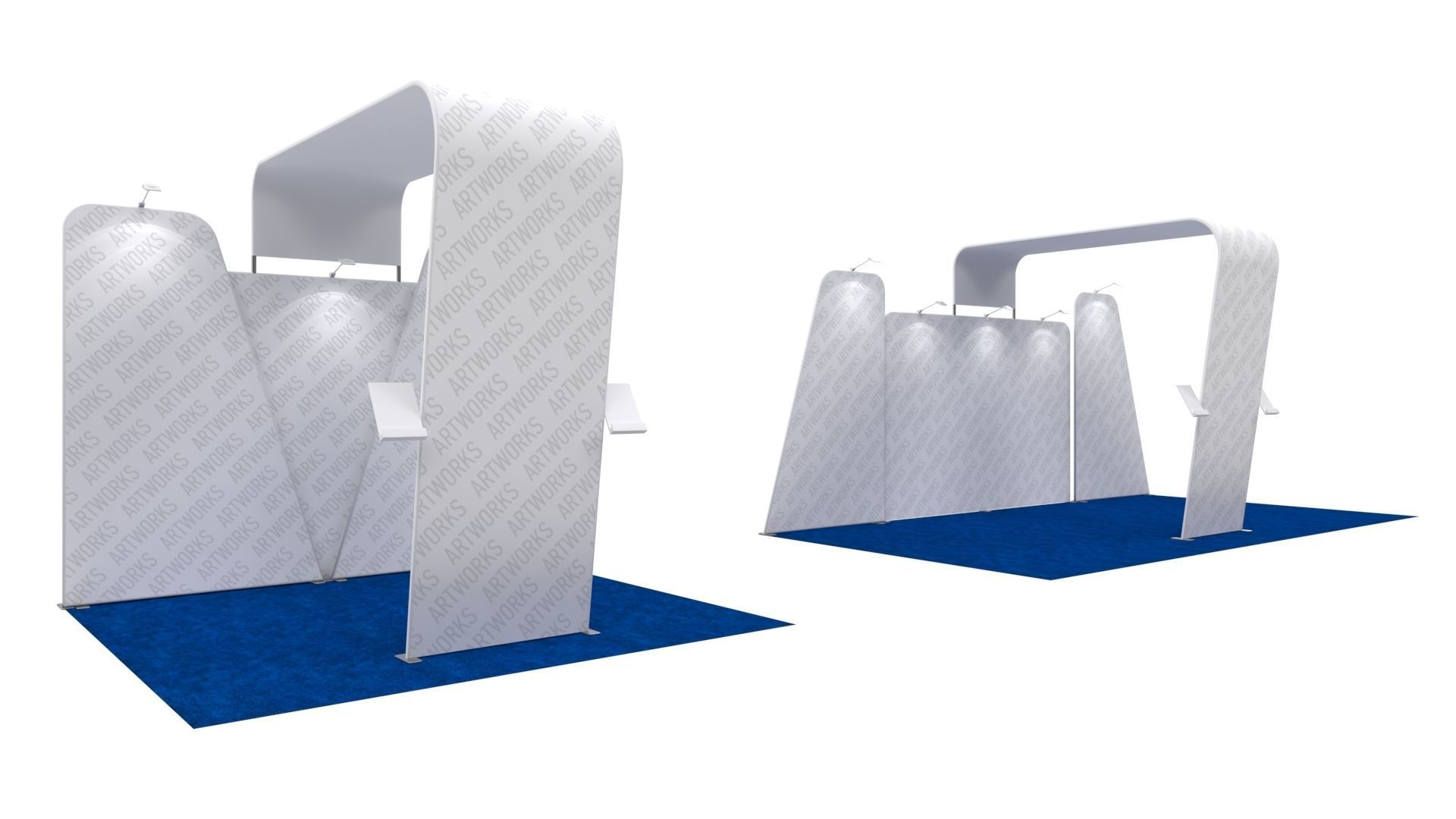 Exhibition booth 10x10ft to 10x20ft trasformer 3DM005 3D model_2