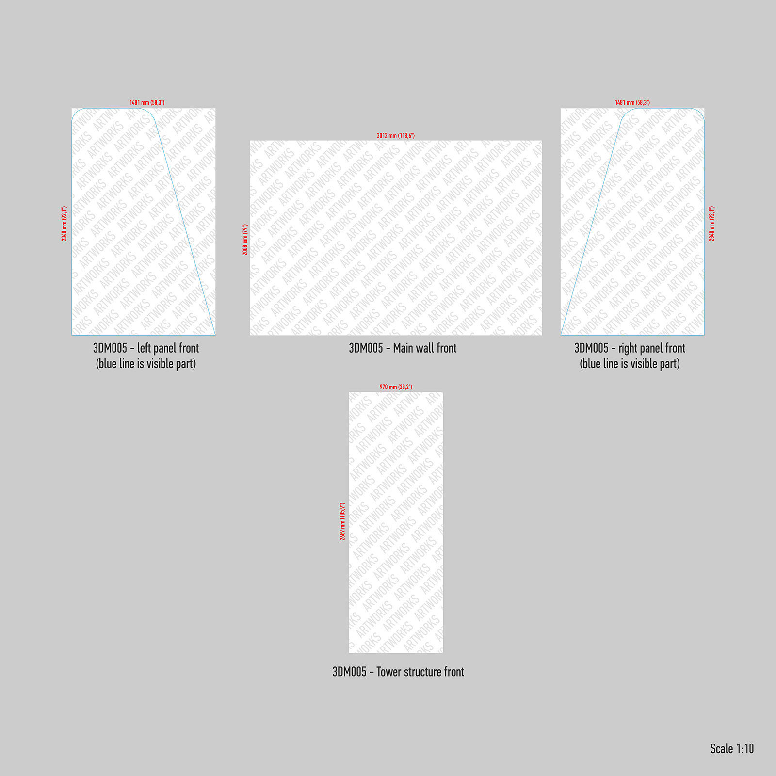 Exhibition booth 10x10ft to 10x20ft trasformer 3DM005 3D model_10