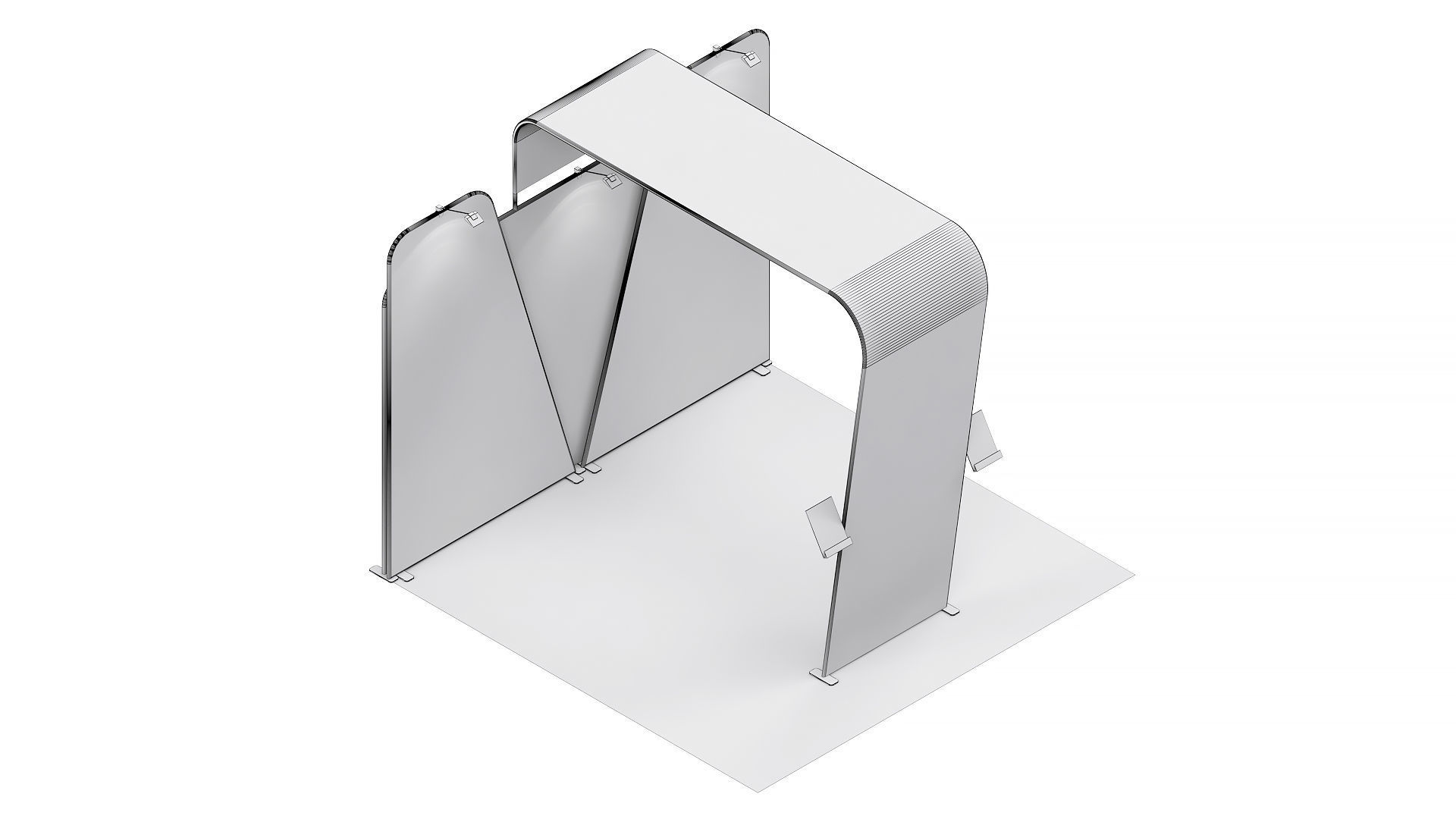 Exhibition booth 10x10ft to 10x20ft trasformer 3DM005 3D model_7