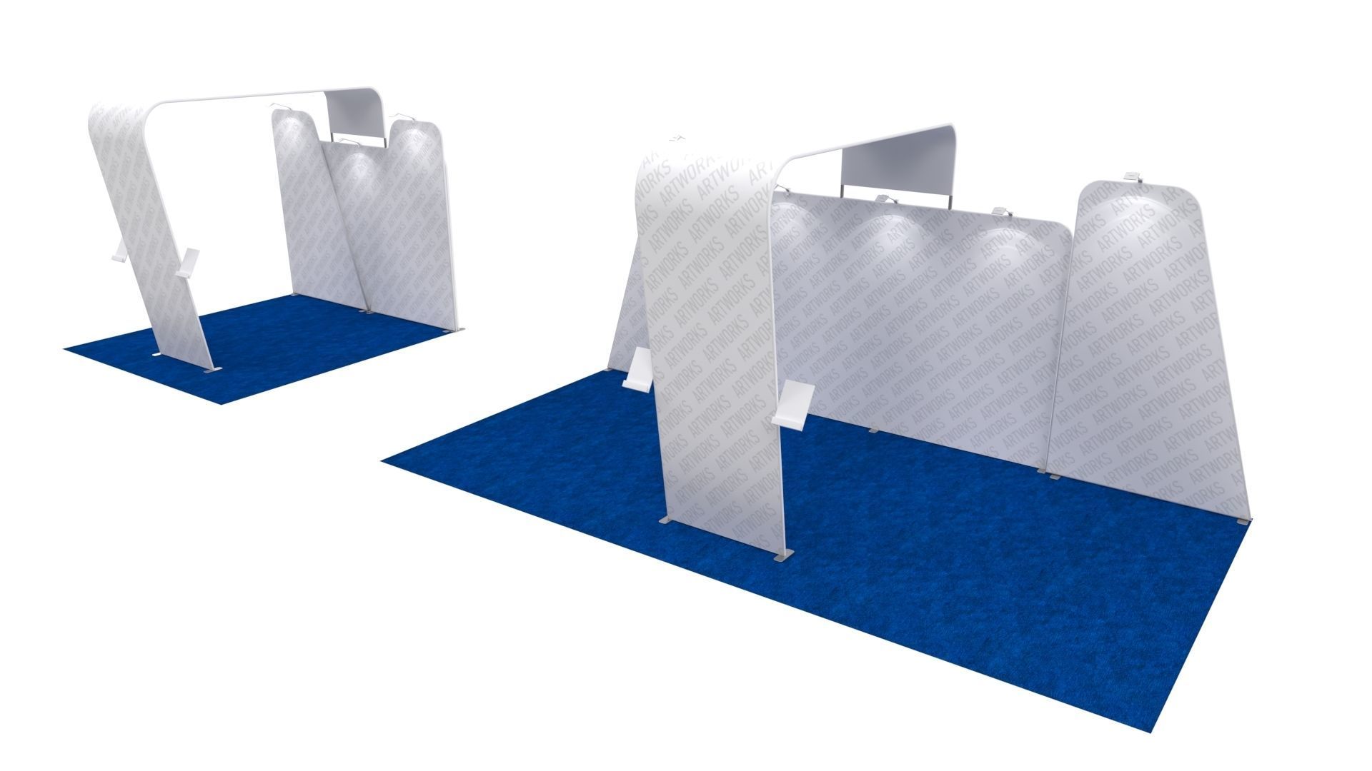 Exhibition booth 10x10ft to 10x20ft trasformer 3DM005 3D model_3