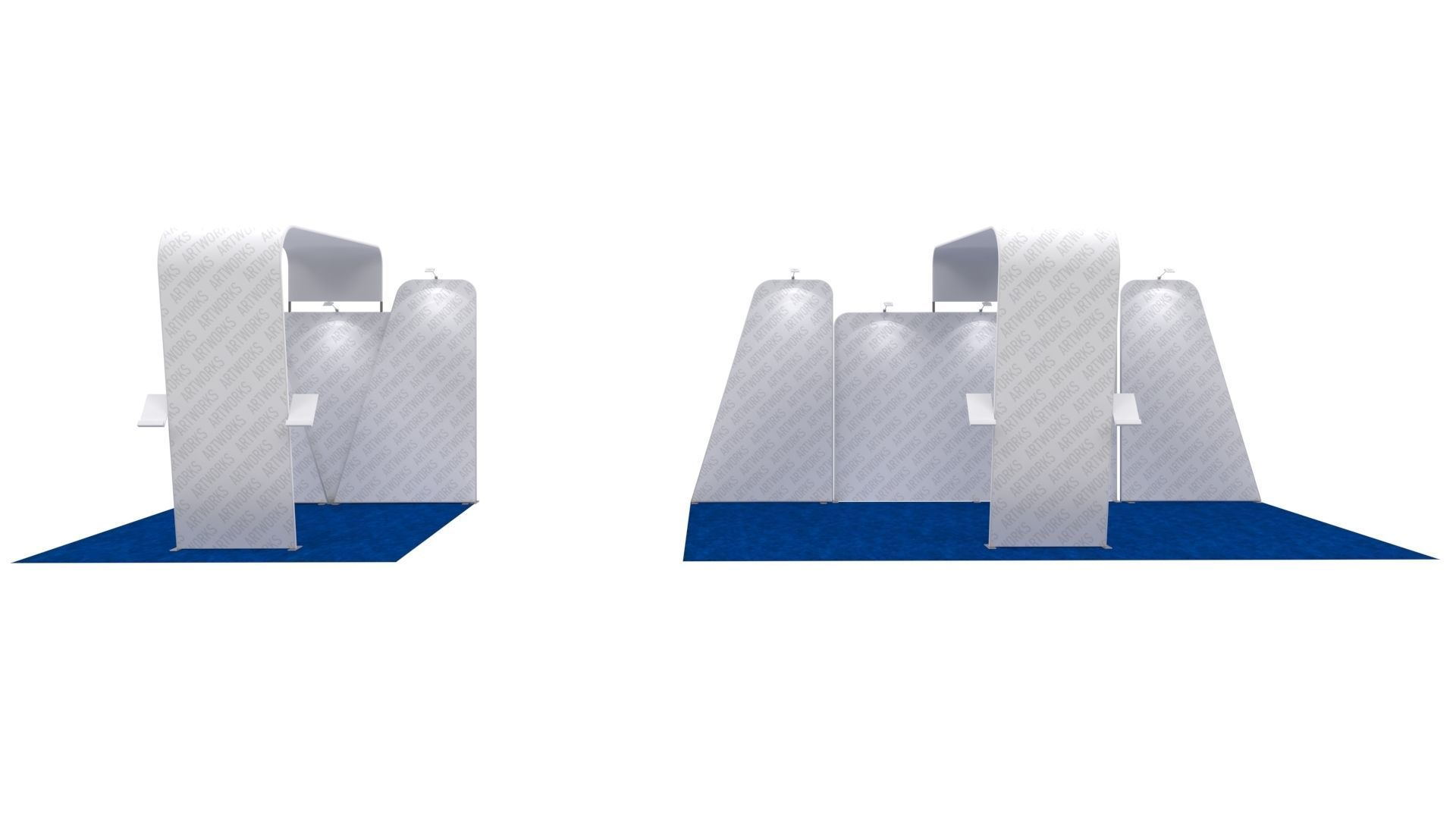 Exhibition booth 10x10ft to 10x20ft trasformer 3DM005 3D model_1