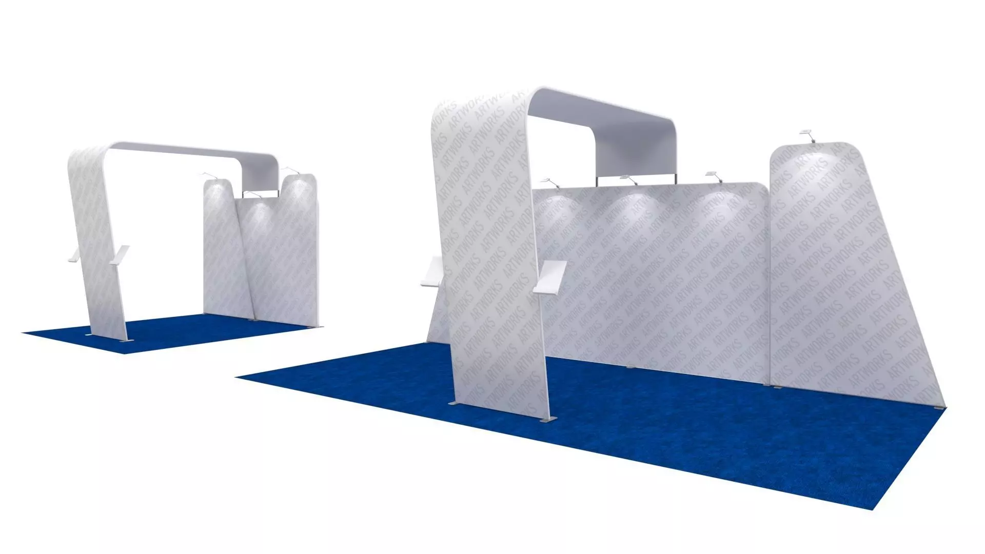 Exhibition booth 10x10ft to 10x20ft trasformer 3DM005 3D model_0