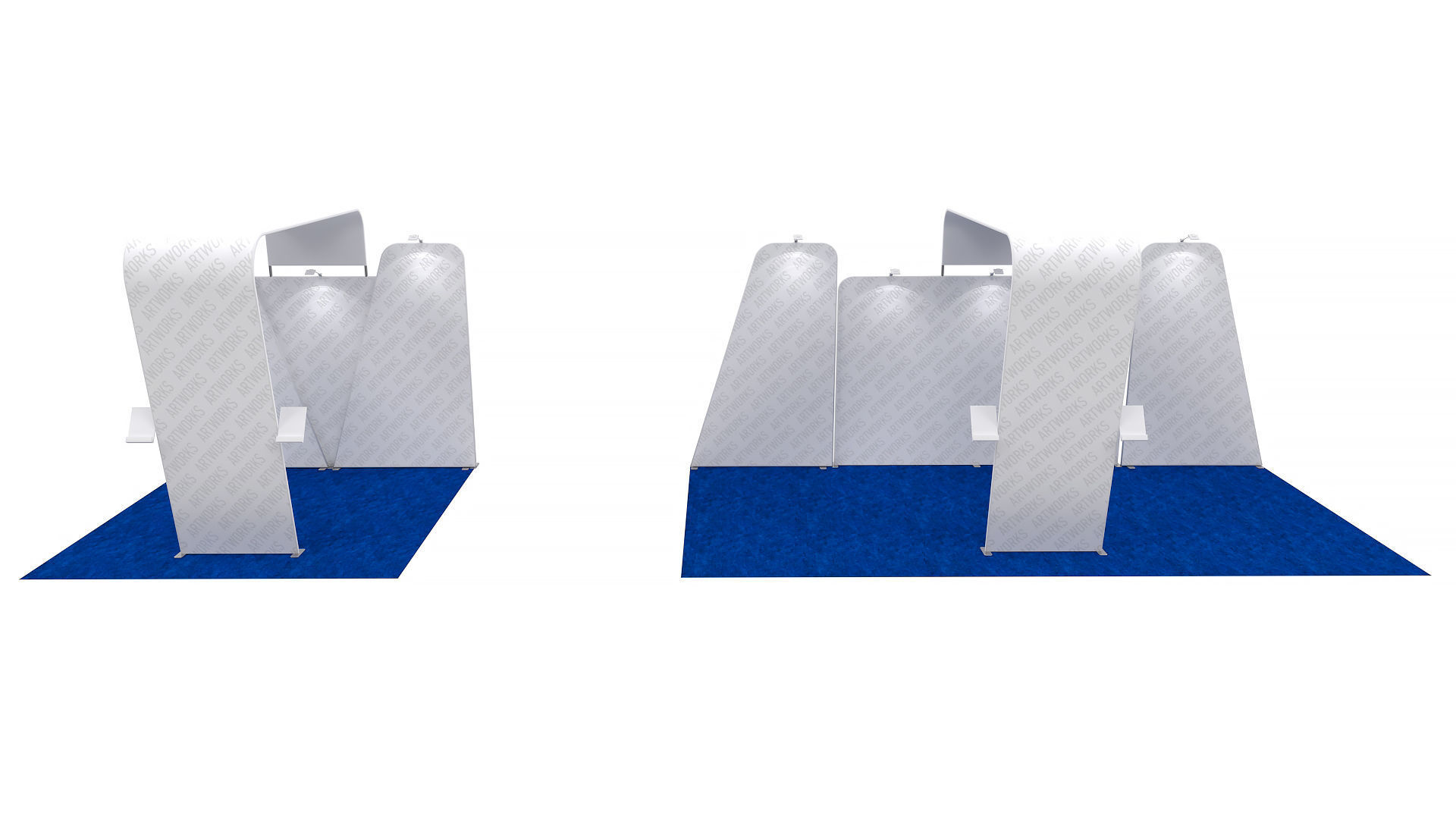 Exhibition booth 10x10ft to 10x20ft trasformer 3DM005 3D model_4