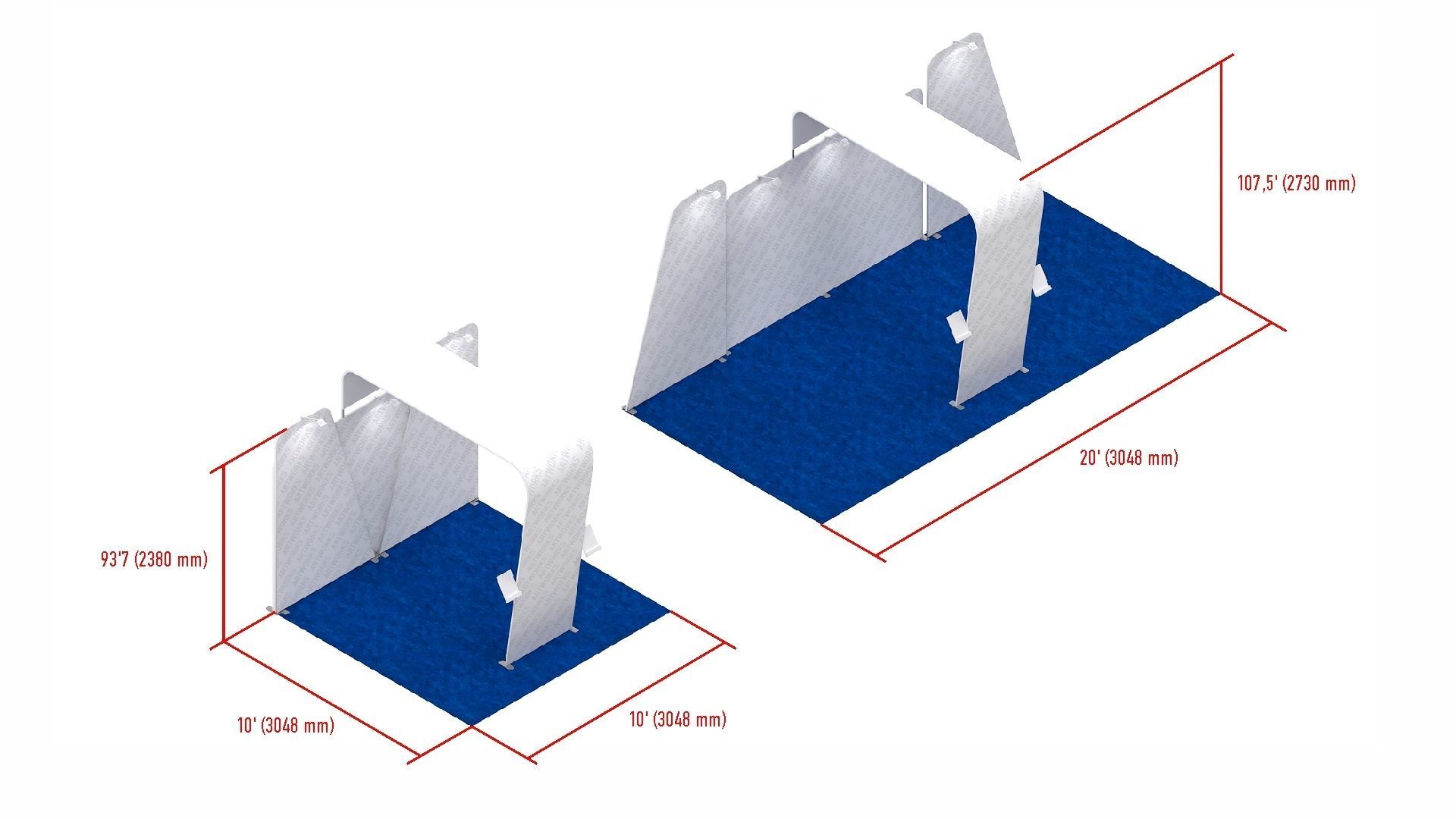 Exhibition booth 10x10ft to 10x20ft trasformer 3DM005 3D model_6