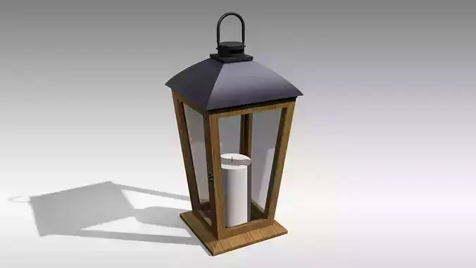 Wood Lantern 05 Low-poly 3D model