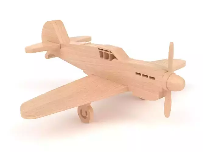 Wooden toy airplane 05