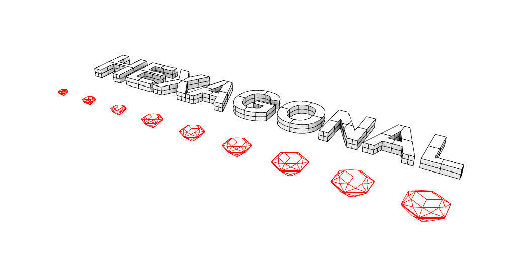 Diamond - Hexagonal 3D print model_2