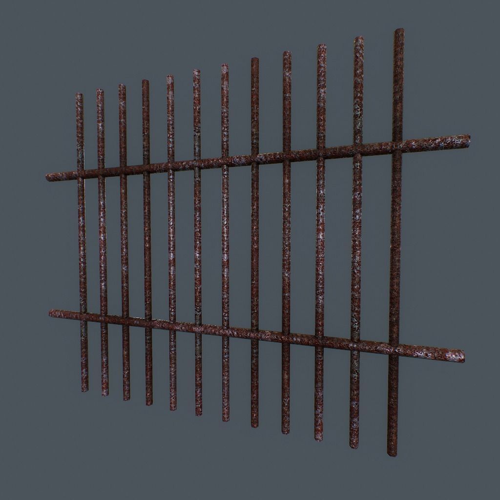 Rusty Bars Low-poly 3D model_6