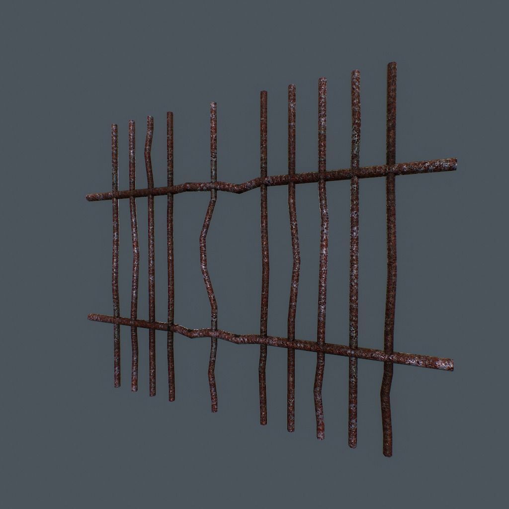 Rusty Bars Low-poly 3D model_10