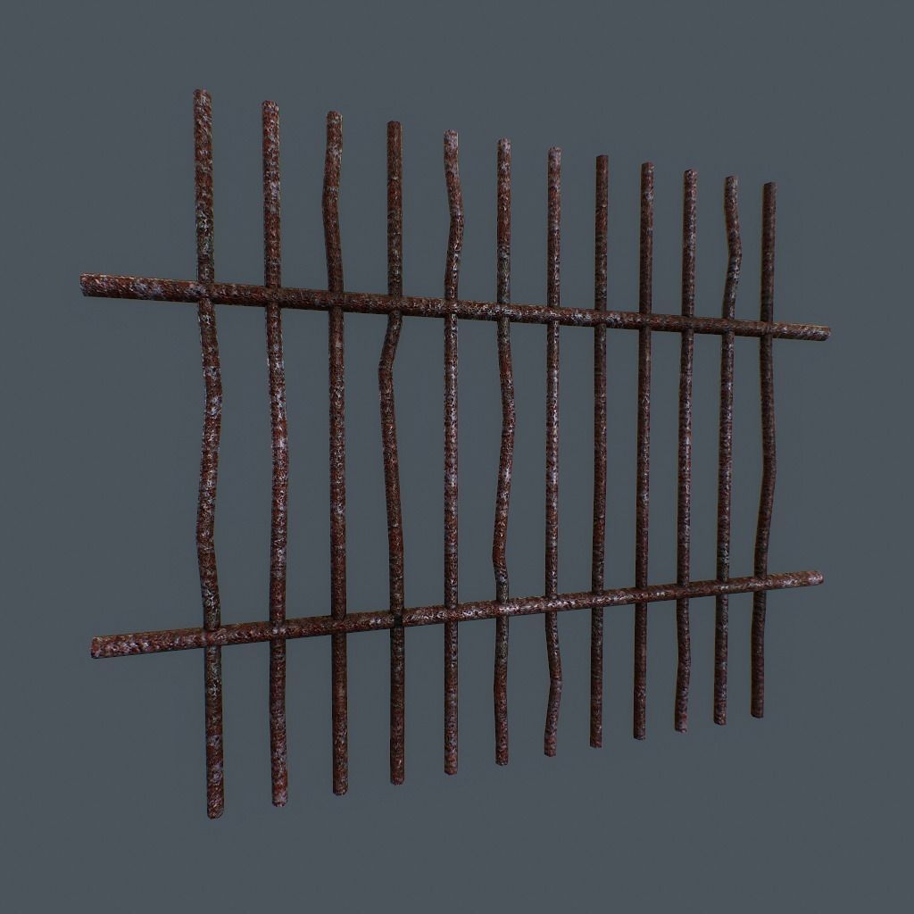 Rusty Bars Low-poly 3D model_7