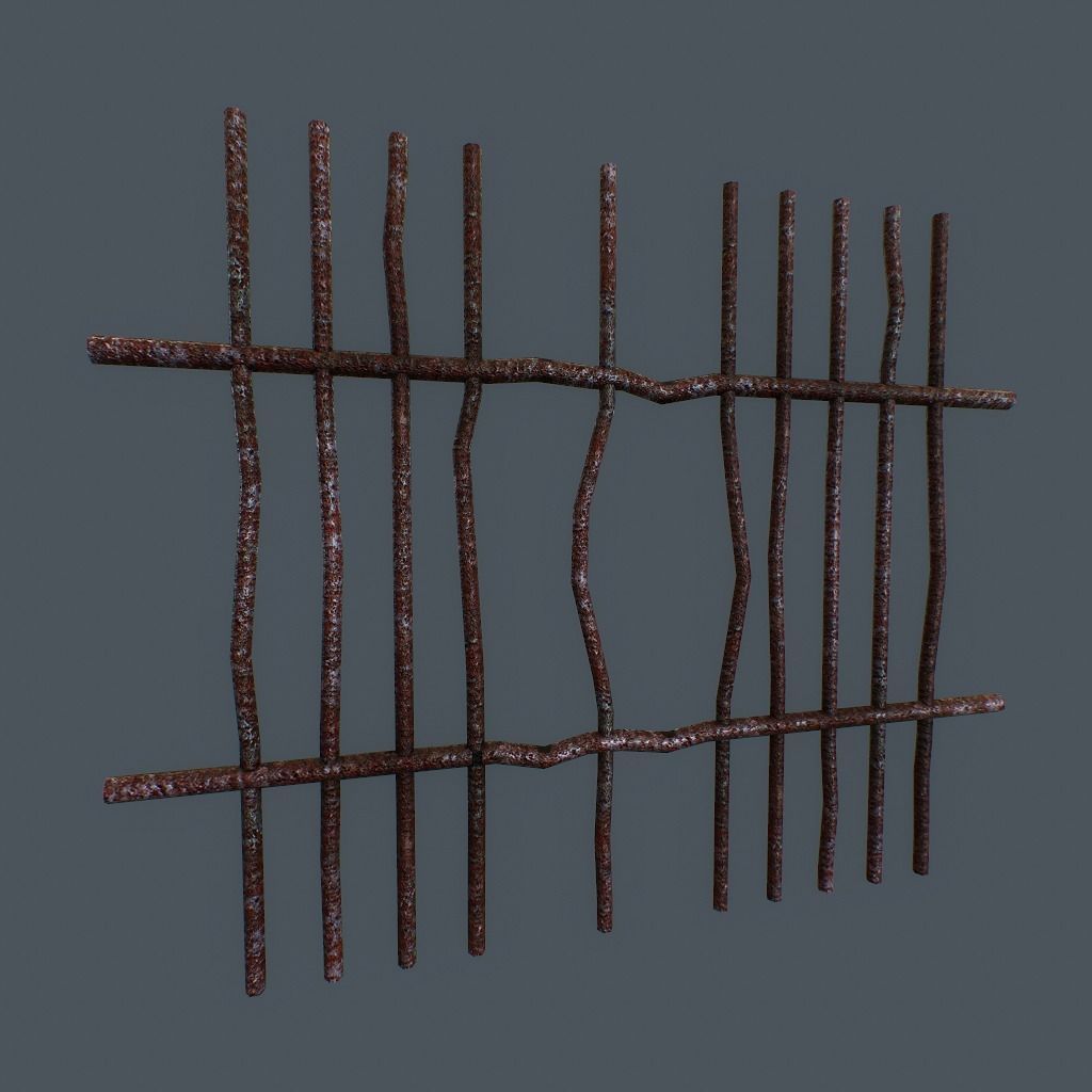 Rusty Bars Low-poly 3D model_9