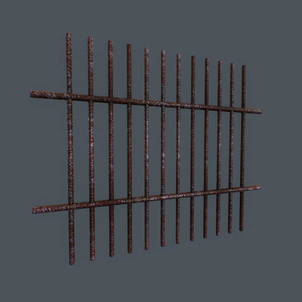 Rusty Bars Low-poly 3D model_5