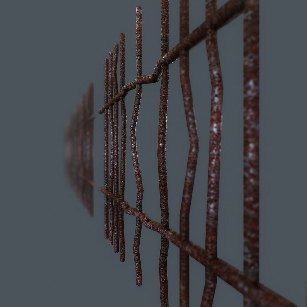 Rusty Bars Low-poly 3D model_4