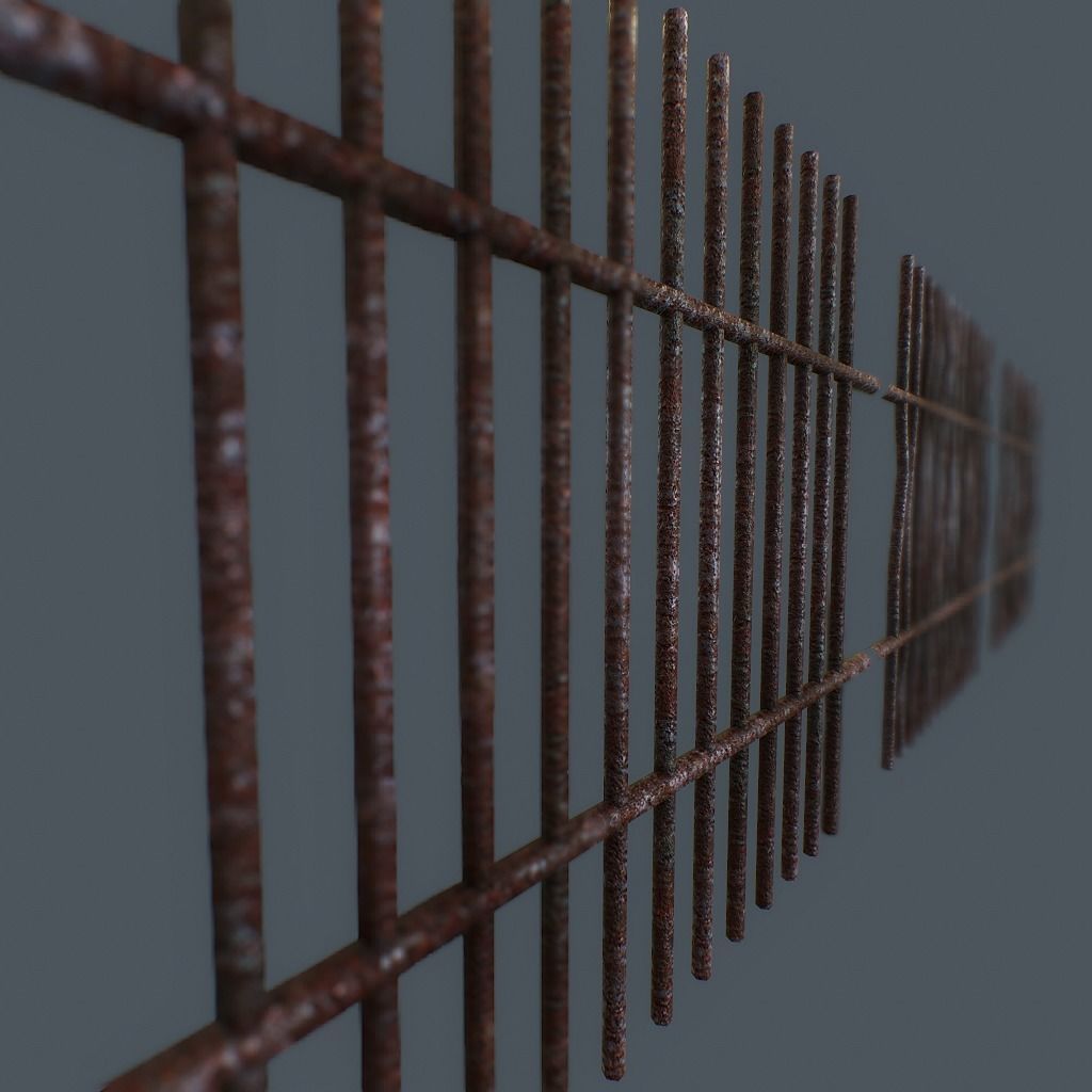 Rusty Bars Low-poly 3D model_3