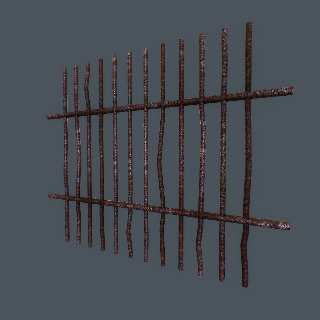 Rusty Bars Low-poly 3D model_8