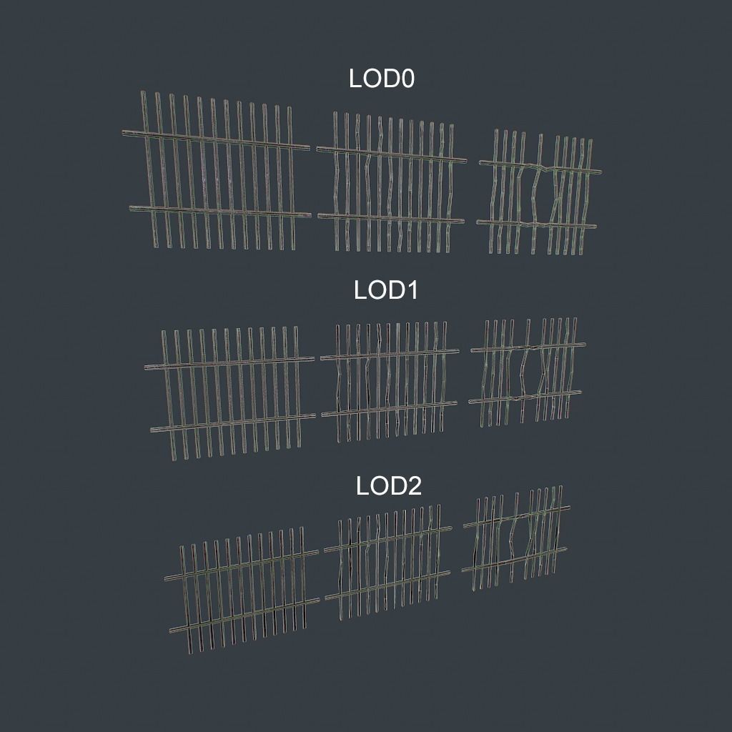 Rusty Bars Low-poly 3D model_13