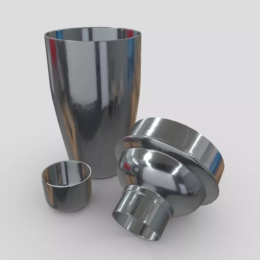 Cocktail Shaker Open Low-poly 3D model_0