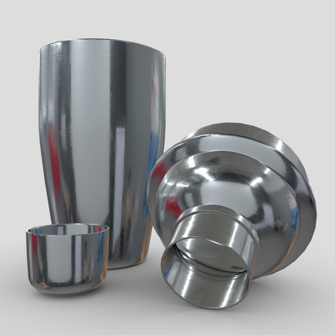 Cocktail Shaker Open Low-poly 3D model_10