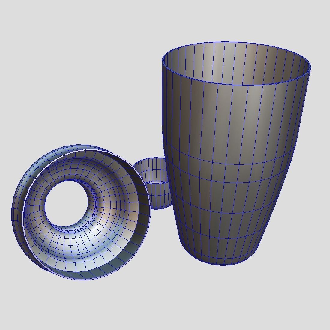 Cocktail Shaker Open Low-poly 3D model_9