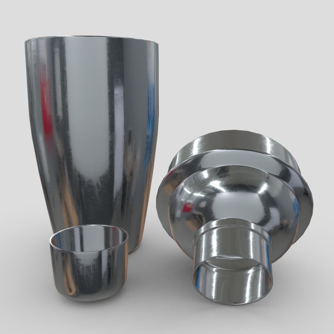 Cocktail Shaker Open Low-poly 3D model_2