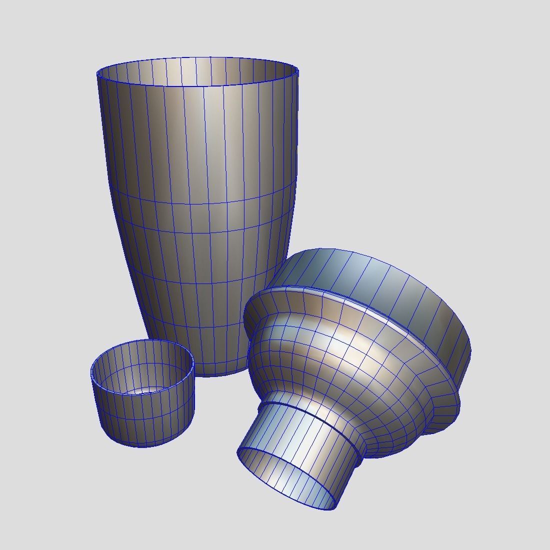 Cocktail Shaker Open Low-poly 3D model_1