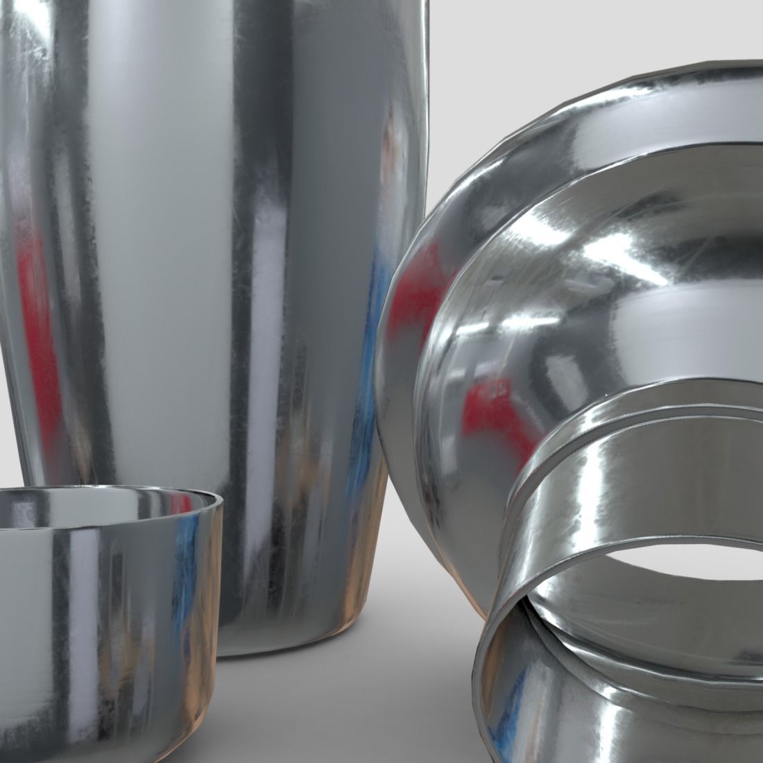 Cocktail Shaker Open Low-poly 3D model_12