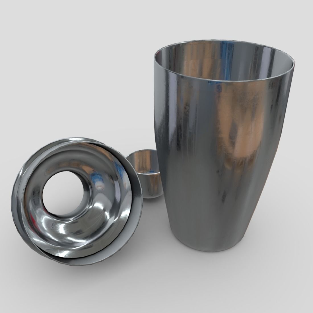 Cocktail Shaker Open Low-poly 3D model_8