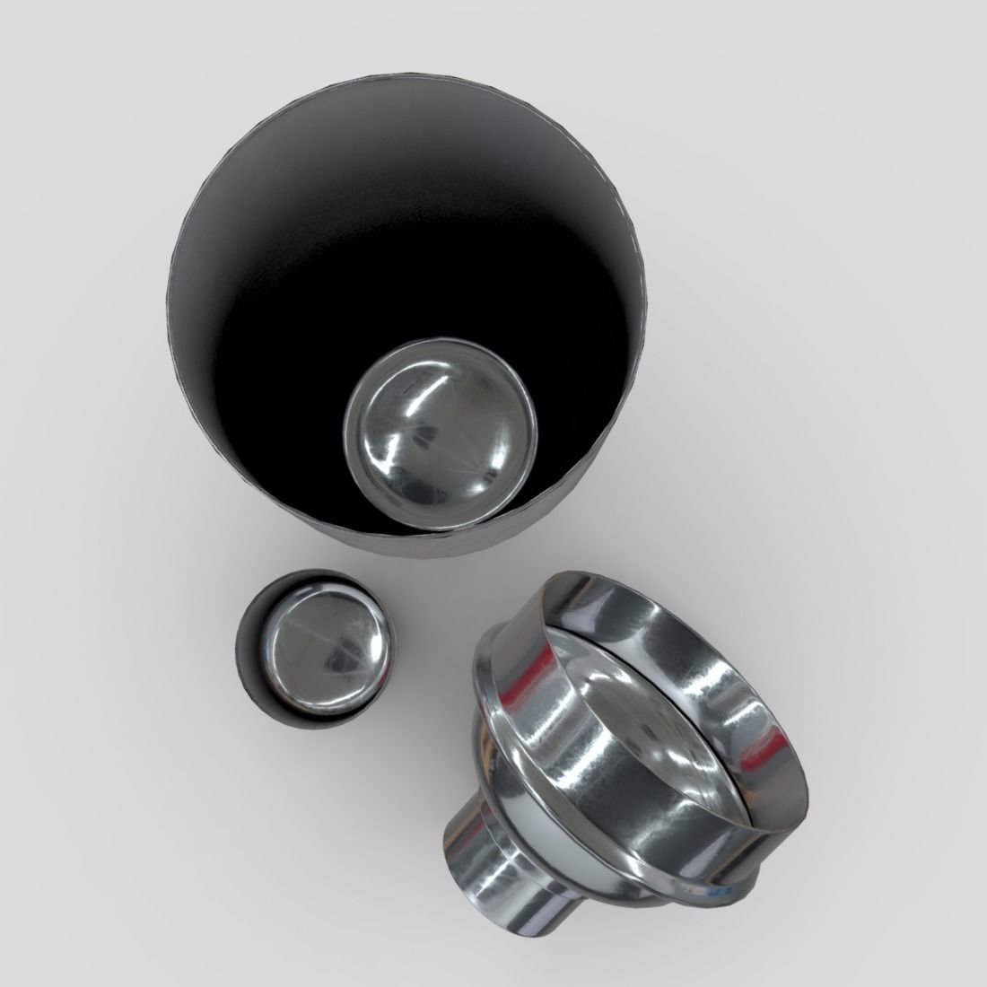 Cocktail Shaker Open Low-poly 3D model_6