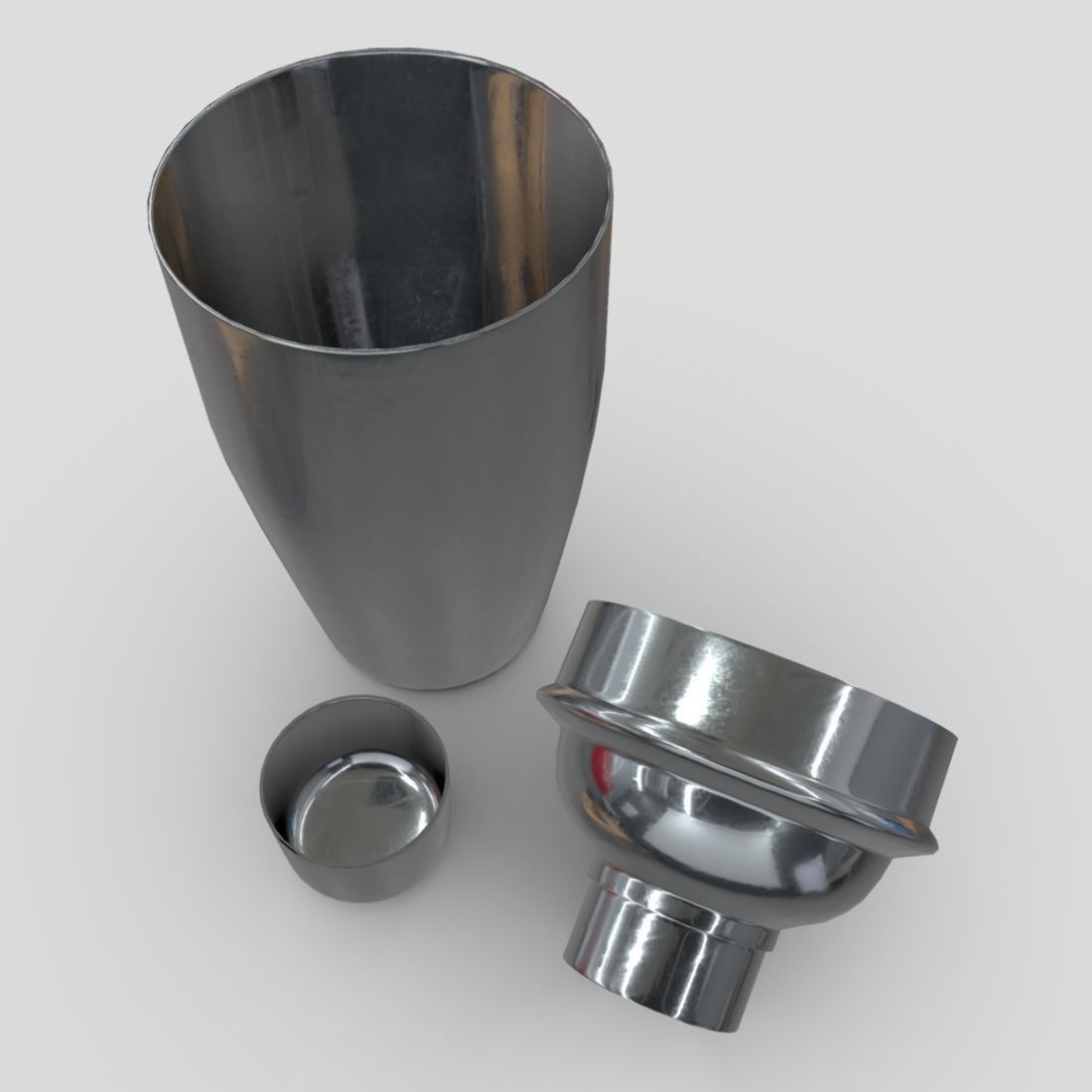 Cocktail Shaker Open Low-poly 3D model_4