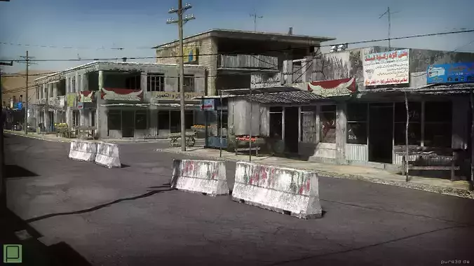 25 Afghanistan City Buildings Props for Games Low-poly 3D model