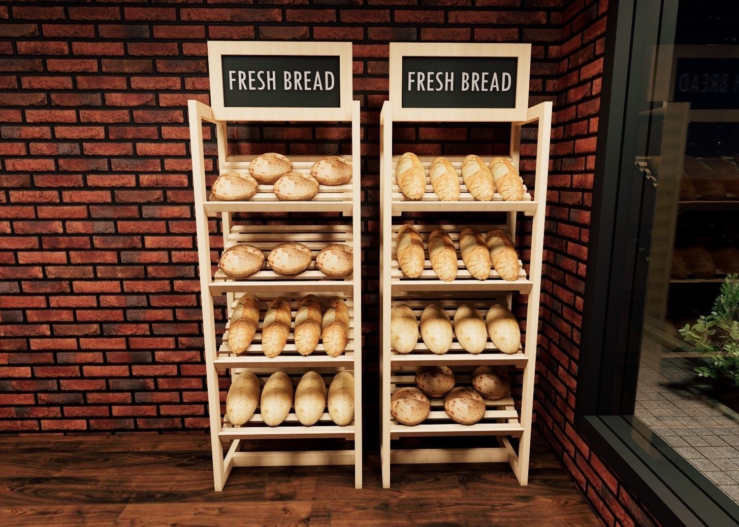 Bakery display rack Free 3D model_1