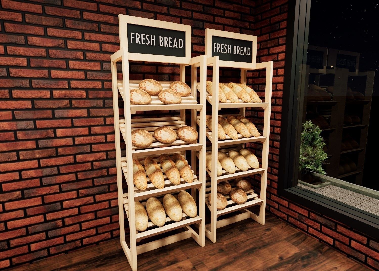 Bakery display rack Free 3D model_4